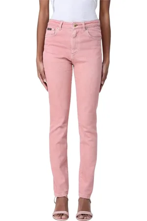 Dolce & Gabbana Jeans, Dames, Roze, S, Katoen, Roze Straight Leg Jeans