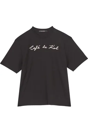 Karl Lagerfeld Tops, Dames, Zwart, XS, Katoen, Oversized Karl T-shirt