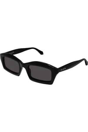 Alaïa Accessoires, unisex, Zwart, ONE Size, Leer, Stijlvolle Maske Zonnebril