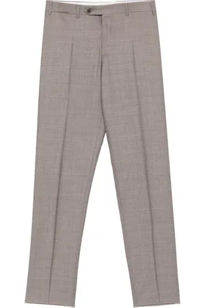 CANALI Broeken, Heren, Grijs, M, Wol, Wollen broek met verborgen details