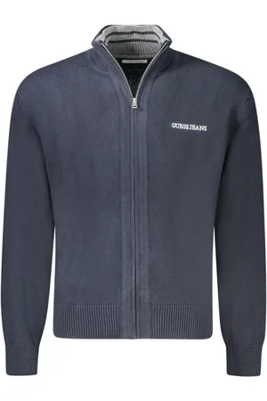 Guess Truien, Heren, Blauw, S, Katoen, Blauwe Katoenen Gebreide Trui