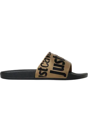 Roberto Cavalli Schoenen, Heren, Bruin, 42 EU, Zwarte Casual Rubberen Sandalen