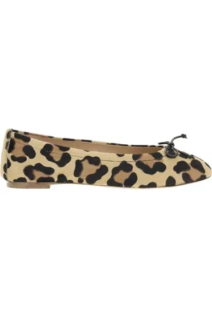 Francesco Russo Schoenen, Dames, Veelkleurig, 37 1/2 EU, Luipaardprint Ballerina met Strik