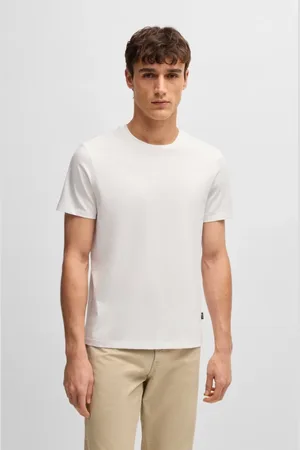 HUGO BOSS Tops, Heren, Wit, XL, Katoen, Lichte Katoenen Tessler T-shirt Wit