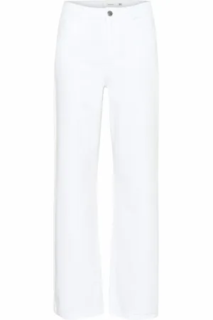 Gestuz Jeans, Dames, Wit, W26, Katoen, Witte Wassing Wijde Pijp Jeans