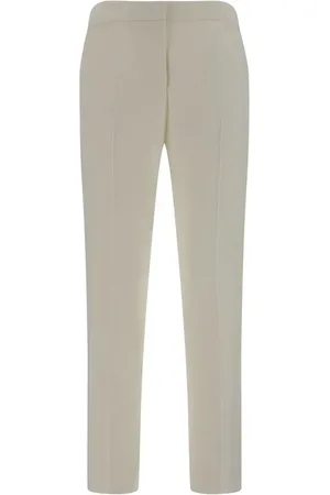 Alexander McQueen Broeken, Dames, Wit, L, Hoge taille broek met voor sluiting