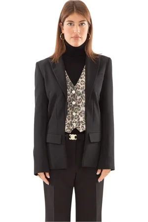 BABYLON Jassen, Dames, Zwart, S, Gevlekte Open Blazer Jas