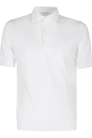 FILIPPO DE LAURENTIIS Tops, Heren, Wit, 2Xl, Katoen, Katoenen poloshirt met fijne afwerking