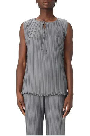 Lanvin Tops, Dames, Grijs, S, Moderne stalen top met elegante details