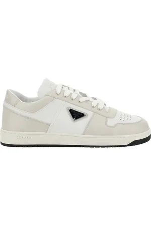 Prada Schoenen, Heren, Wit, 44 EU, Leren Downtown Sneakers