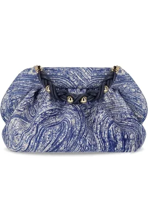 THEMOIRÈ Tassen, Dames, Blauw, ONE Size, Ocean Print Bios Clutch Tas