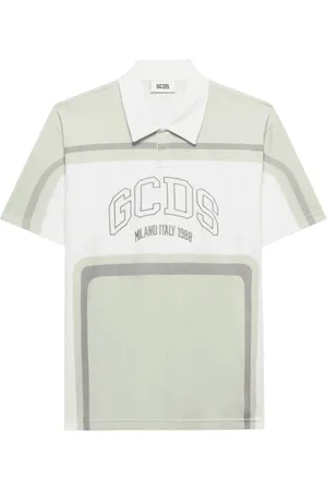 GCDS Tops, Heren, Veelkleurig, L, Katoen, Kleur Blok Racing Polo met Logoprint