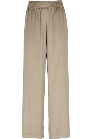 Brunello Cucinelli Broeken, Dames, , S, Elegante Zijden Broek Elastische Taille