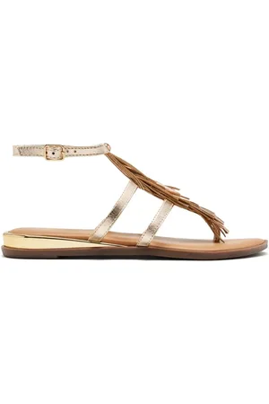 Gioseppo Schoenen, Dames, Grijs, 38 EU, Leer, Franje Leren Sandaal
