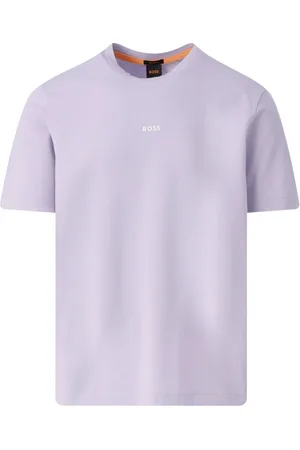 HUGO BOSS Tops, Heren, Paars, M, Korte Mouw T-shirt Casual Stijl