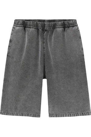 American Vintage Korte broeken, Heren, Grijs, L, Casual Shorts met Elastische Tailleband