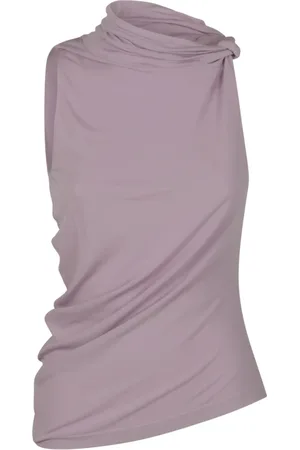 Courrèges Tops, Dames, Roze, S, Draped Crepe Jersey Top