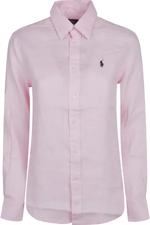 Ralph Lauren Blouses & Shirts, Dames, Roze, L, Knoop Front Shirt