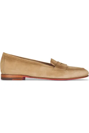 santoni Schoenen, Dames, , 40 EU, Suède, Suède Penny Slot Loafers