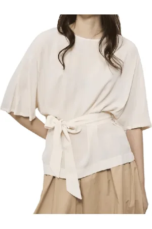 Liu Jo Tops, Dames, , L, Polyester, Poederroze Tuniek met Strikdetail