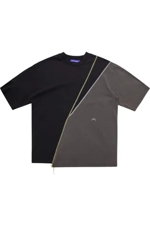 A-cold-wall* Tops, Heren, Zwart, S, Spliced T-shirt in zwart/grijs