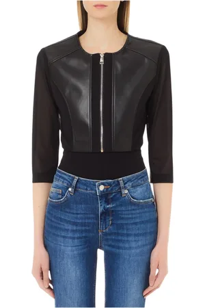 Liu Jo Jassen, Dames, Zwart, S, Tule, Korte Gecoate Tule Jas