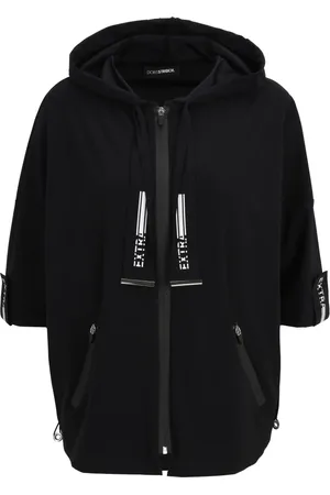 DORIS S Sweatshirts & Hoodies, Dames, Zwart, XL, Casual Hooded Jacket met Motiefprint