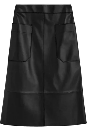 Joseph Rokken, Dames, Zwart, L, Leer, Zwarte leren A-lijn rok