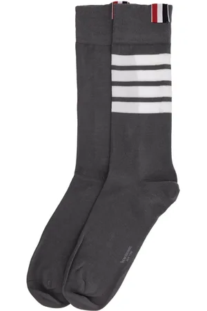 Thom Browne Ondergoed, Heren, Grijs, ONE Size, Katoen, Lichtgewicht 4-Bar Katoenen Sokken
