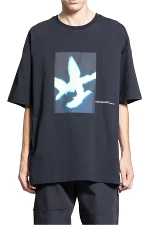 OAMC Tops, Heren, Zwart, L, Katoen, Donkere Bloemenprint Oversized T-shirt