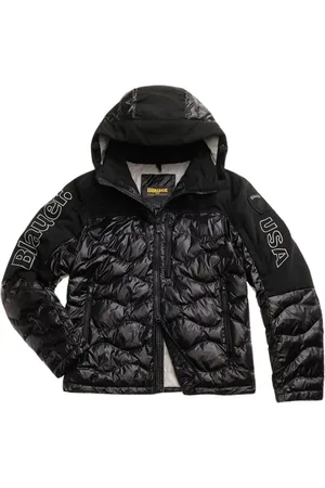 Blauer Jassen, Heren, Zwart, XL, Wol, Zwarte Wolfe Pufferjas met Taslan