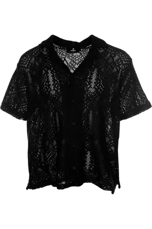 Represent Overhemden, Heren, Zwart, XL, Kort overhemd met klassieke kraag