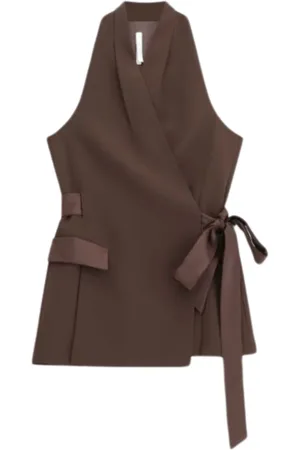 Imperial Jassen, Dames, Bruin, L, Polyester, Urban Mouwloze Gilet met Riem