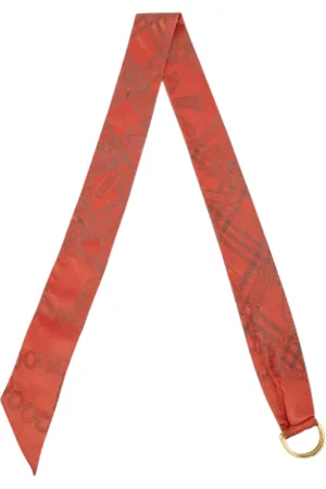 Burberry Pre-owned, Dames, Rood, ONE Size, Pre-owned Silk scarves