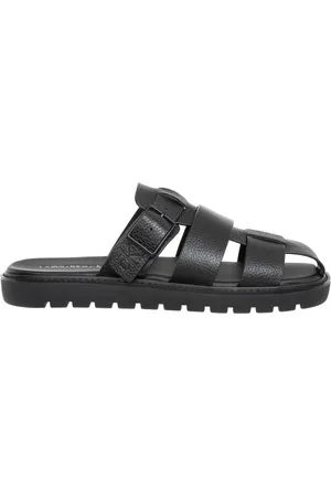Calvin Klein Schoenen, Heren, Zwart, 43 EU, Band Slipper Effen Kleur