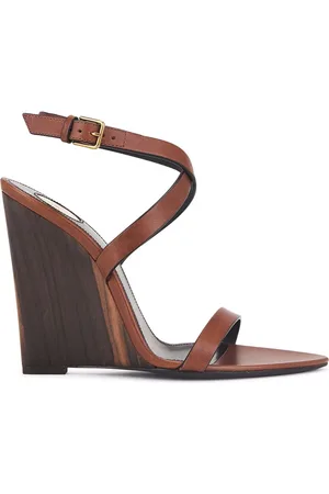 Saint Laurent Schoenen, Dames, Bruin, 35 EU, Stijlvolle Zomer Sandalen
