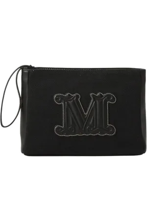 Max Mara Tassen, Dames, Zwart, ONE Size, Zwarte Strandtassen Casciabeach Stijl
