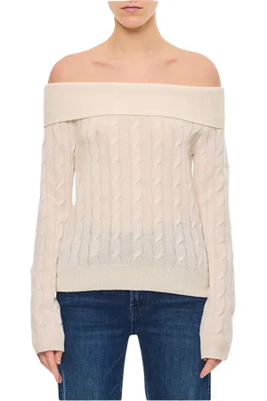Ralph Lauren Truien, Dames, Wit, L, Gebreide off-the-shoulder trui