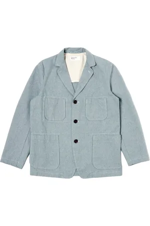 Universal Works Jassen, Heren, Blauw, L, Indigo Herwerkte Jean Doek Jas