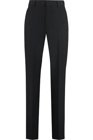 Givenchy Broeken, Heren, Zwart, L, Wol, Getailleerde wollen broek met logotrim