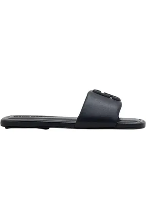 Marc Jacobs Schoenen, Dames, Zwart, 39 EU, Leer, Leren sandalen met metalen details