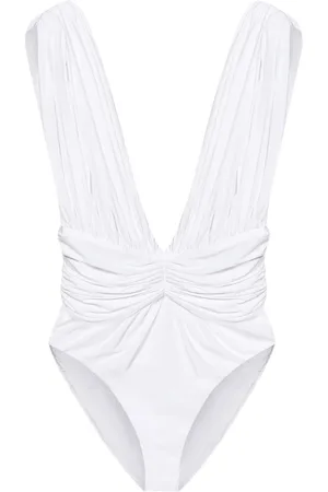 Giambattista Valli Badkleding, Dames, Wit, M, Witte Diepe V-hals Badpak Italië