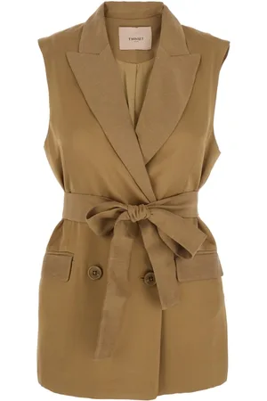 Twin-Set Jassen, Dames, , S, double-breasted vest met piekrevers