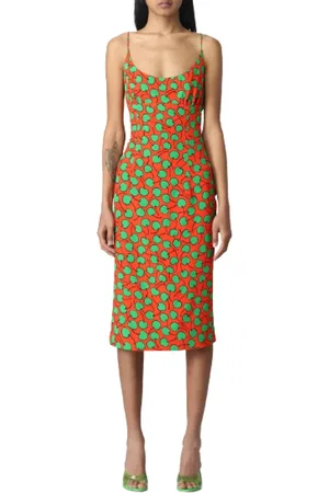 Moschino Kleedjes, Dames, Veelkleurig, L, Rode Kersenprint Jurk Ss 23