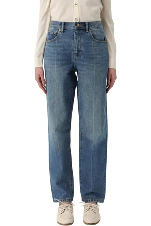 Tory Burch Jeans, Dames, Blauw, W30, Denim, Elegant Straight Leg Jeans