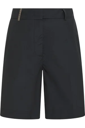 PESERICO SIGN Korte broeken, Dames, Blauw, 2Xs, Katoen, Katoenen shorts met zakken en omgeslagen zoom