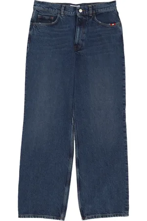 AMISH Jeans, Dames, Blauw, W26, Denim, Hoge Taille Wijde Pijp Denim Jeans