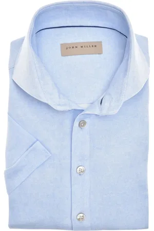john miller Overhemden, Heren, Blauw, 5Xl, Lichtblauwe Stijlvolle Shirt