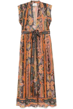 Isabel Marant Kleedjes, Dames, Veelkleurig, L, Oranje Jurk Collectie