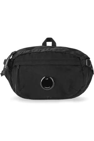 C.P. Company Tassen, Heren, Zwart, ONE Size, Nylon, Zwarte Nylon-B Heuptas met Logoed Lens